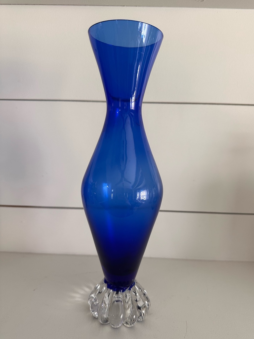 Vintage ASEDA GLASS Blue Design Vase From Sweden Scandinavia 1960-70s
